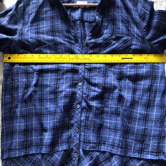 J Jill mixed tartan button up shirt. Blue plaid sz- XL - Picture 11 of 12